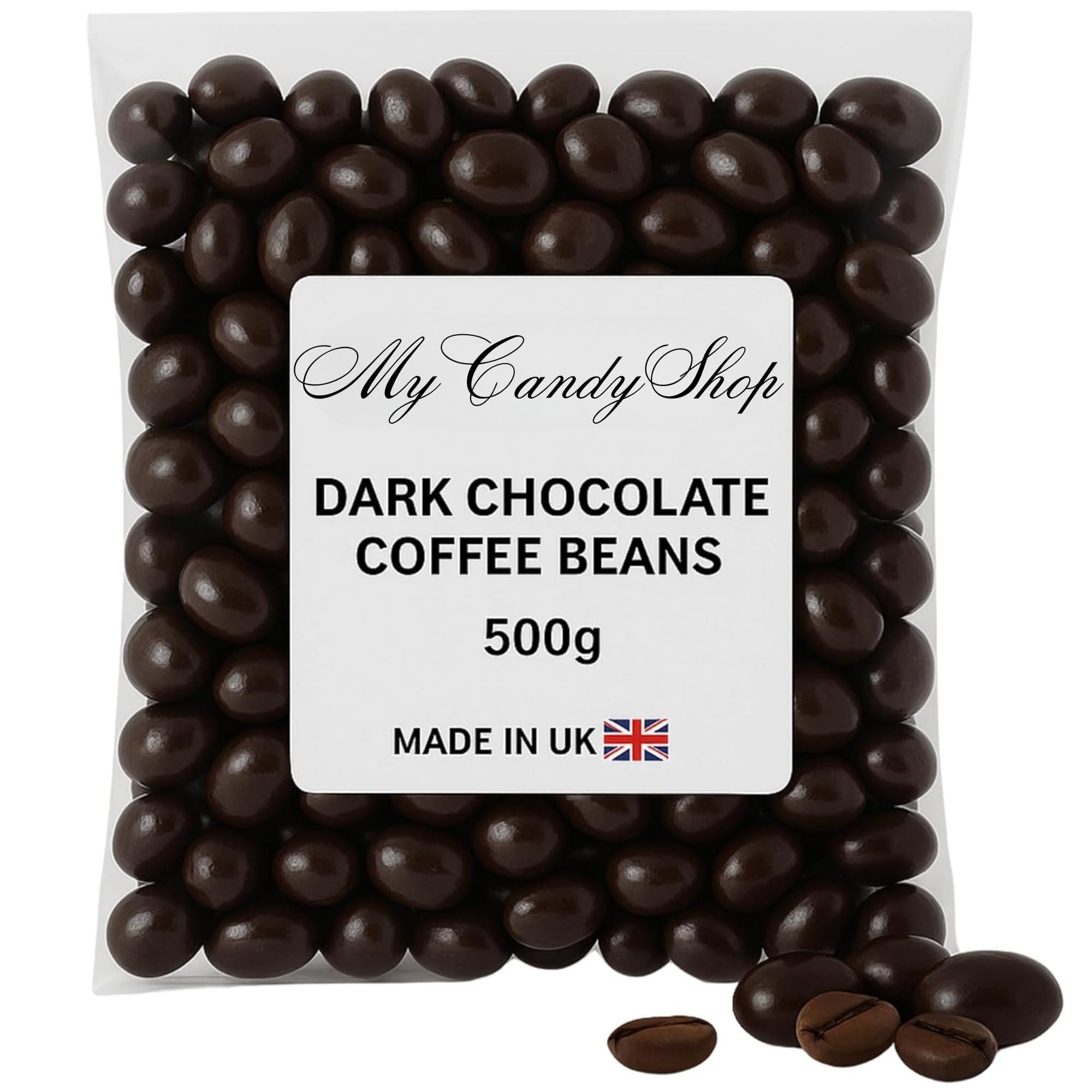 Dark chocolate coffee beans - 500g chocolate covered coffee beans – Luxury Gift for Men Women – Espresso Sweets – Christmas Choc – Gourmet Snack - UK BRAND