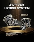 SOUNDPEATS H3 HiFi Wireless Earbuds, Hi-Res Bluetooth 5.4 Headphones with LDAC, aptX Lossless, Snapdragon Sound, Triple Units (1DD+2BA), 55dB Active Noise Cancellation