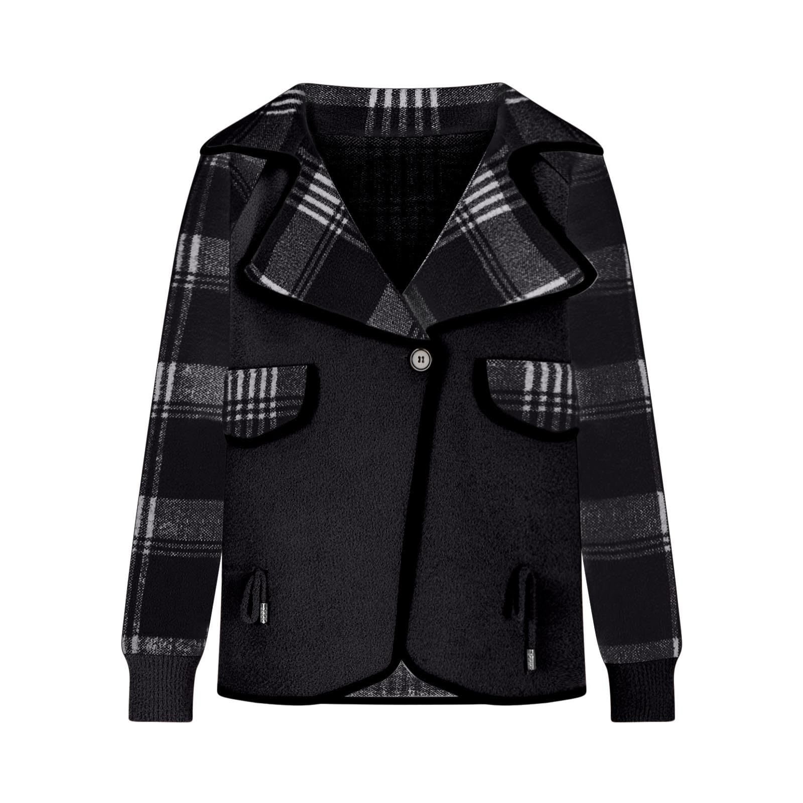 Chaqueta corta para mujer, elegante, de punto, chaqueta de otoño, a rayas, con frente abierto, cuello vuelto, chaqueta corta