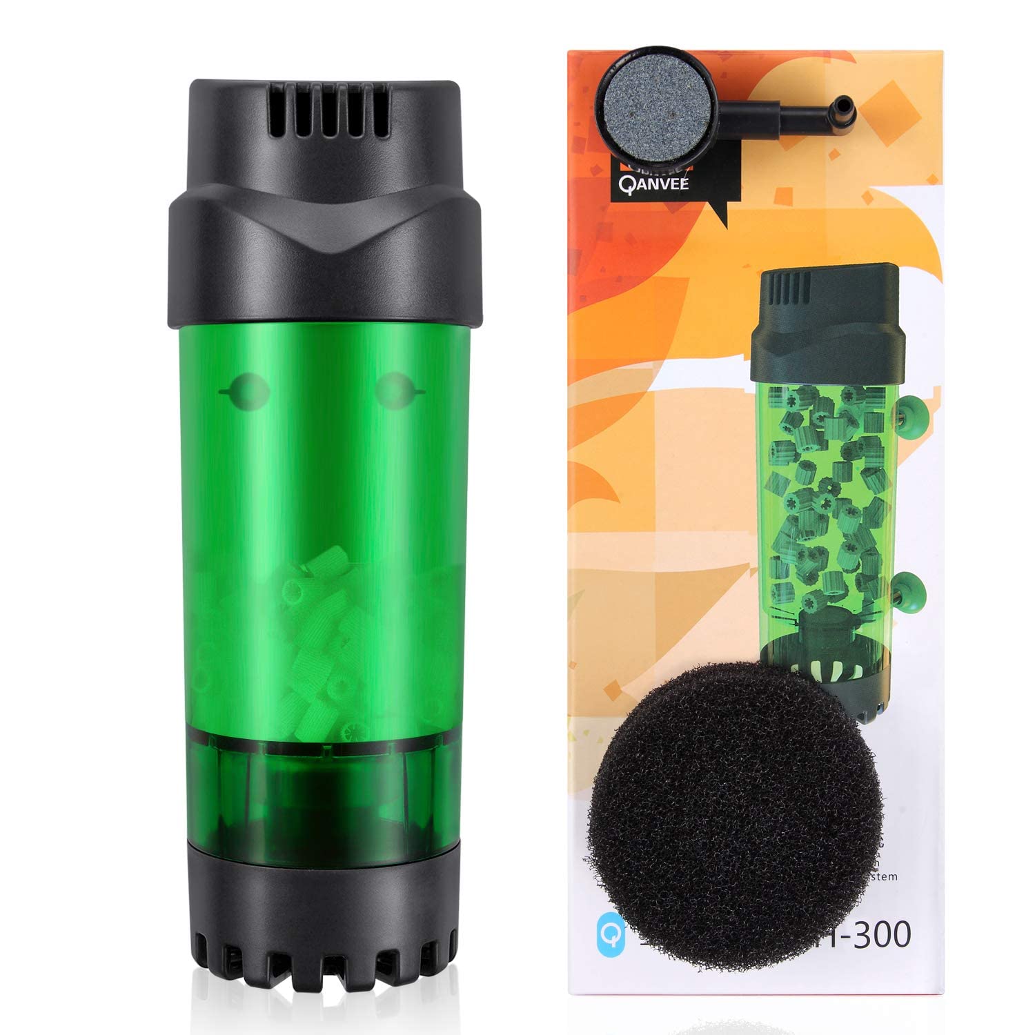 UMEAQUA - QANVEE Fluidized Moving Bed Filter Bubble Bio Media Filter for Aquarium Fish Tank with Air Stone and Sponge Filter (LH-300) (B0BWNX7C5G) Amazon Price History, Amazon Price Tracker