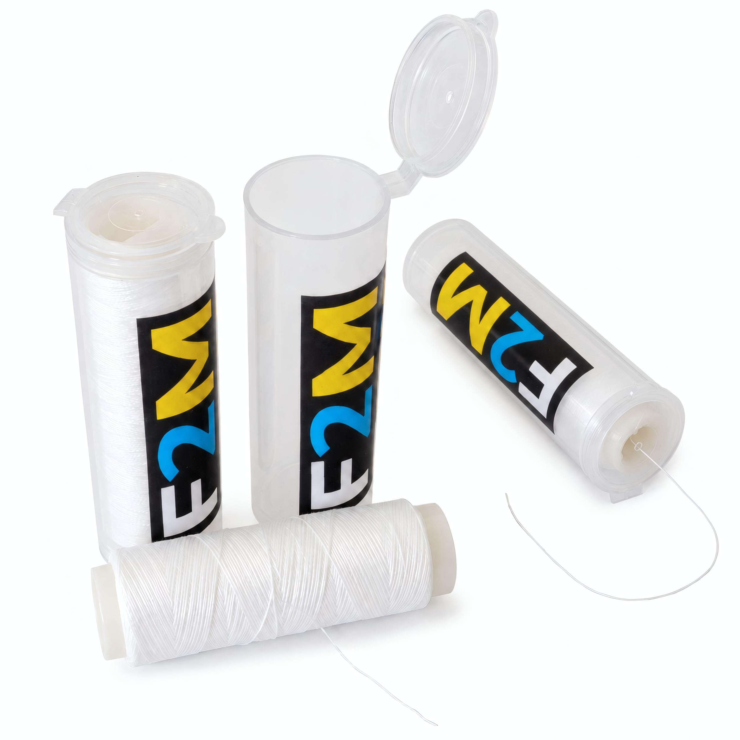 F2M - Bait Elastic 2 Spools Ø0.30mm with dispenser Tubes - Bait Thread for Surfcasting, Elastic Bait for Secure Hooking Worms, Shellfish & Sea Fishing Rigs