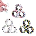 9Pcs Magnetic Rings Fidget Toys for Adults and Kids,Fidget Spinner Rings for Anxiety Relief Therapy Toys for Boy and Girl Ages 8-13,Teens Gift for Teen Party Favors Stocking Stuffers