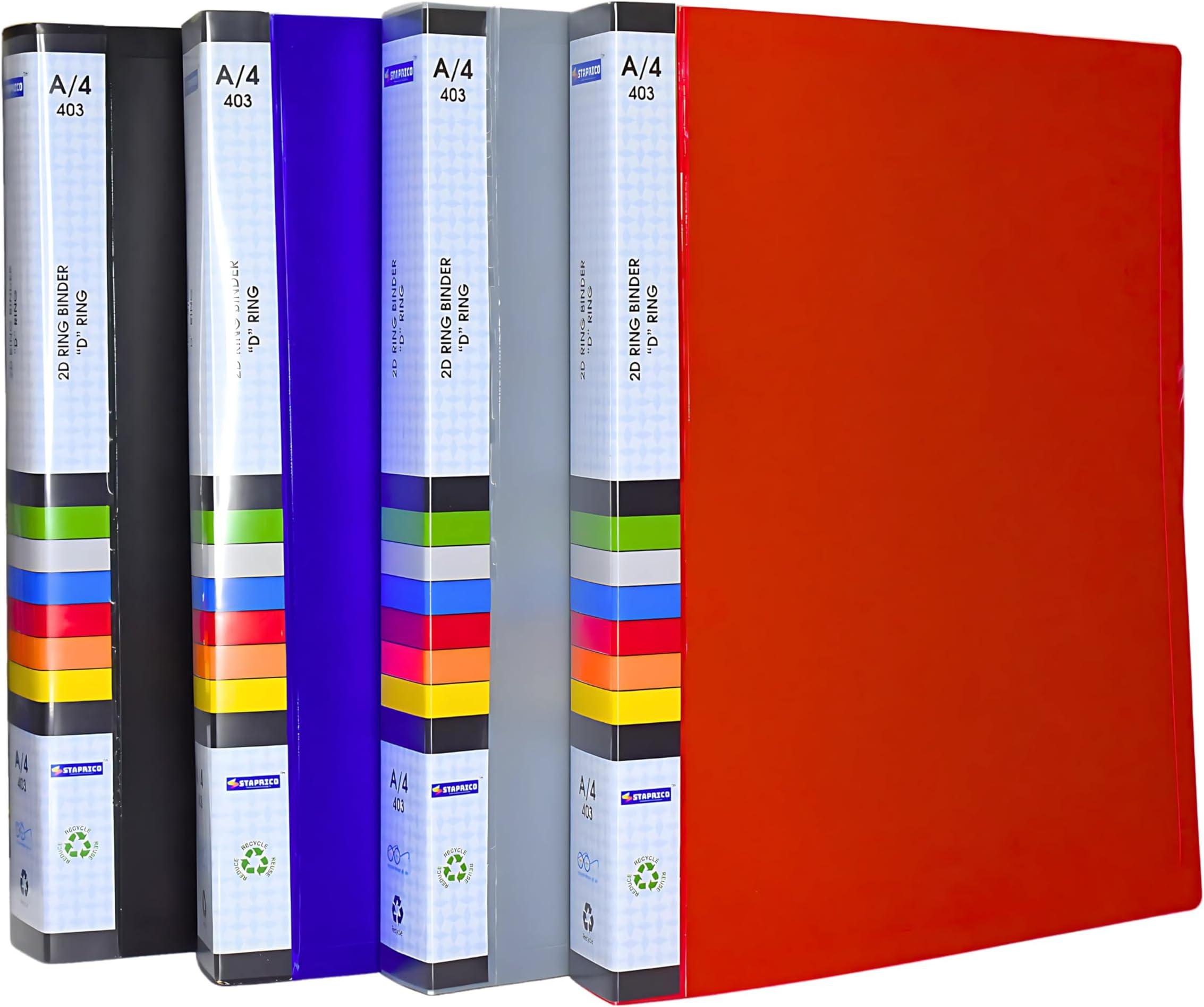 LC Ring Binder File | 180 Pages Capacity | Office File for Certificates and Documents Document | Organiser for Office, Home | (Pack of 6, Assorted Color, A4)