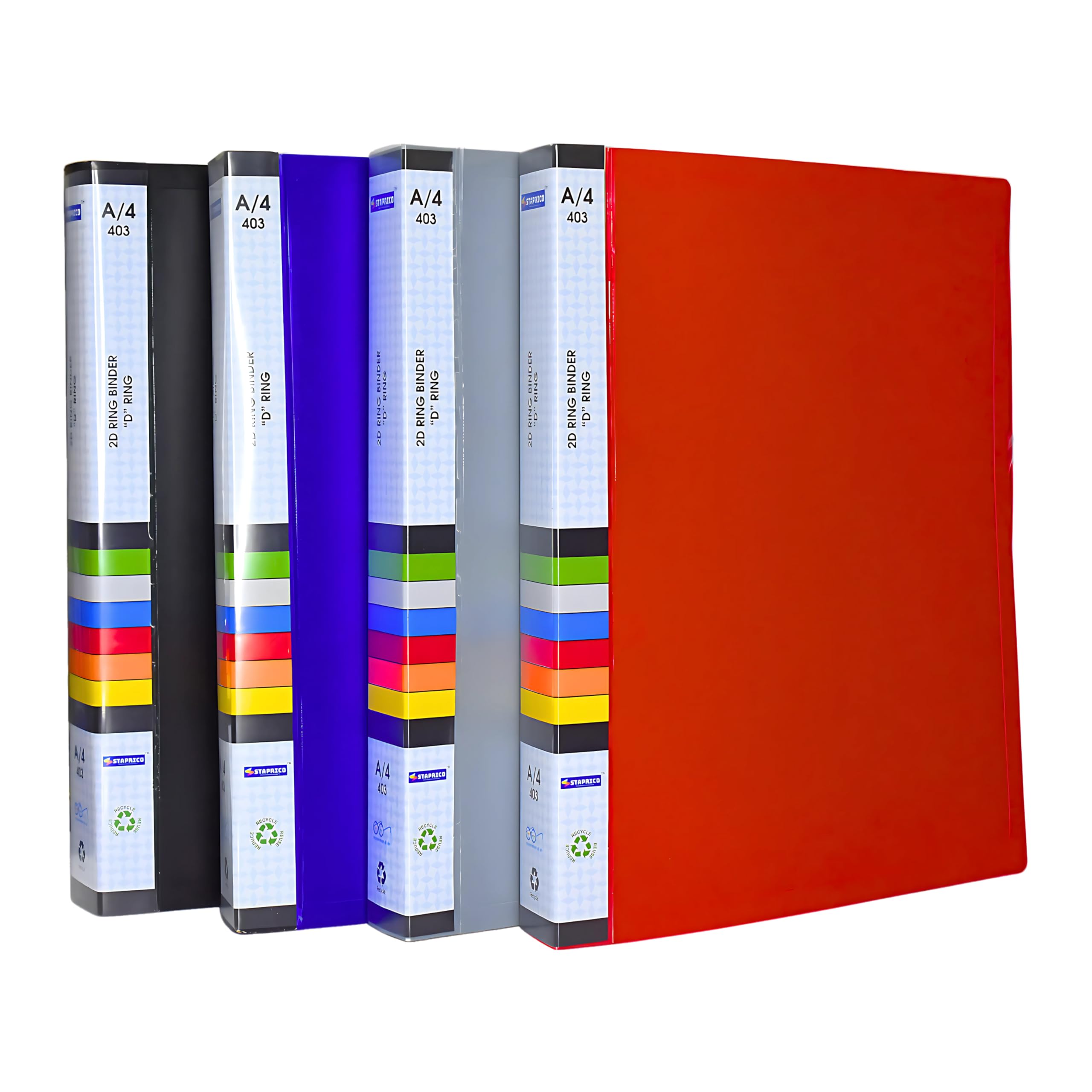 LC Ring Binder File | 180 Pages Capacity | Office File for Certificates and Documents Document | Organiser for Office, Home | (Pack of 6, Assorted Color, A4)