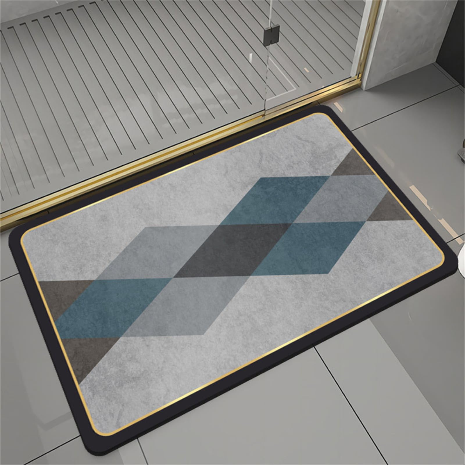 Alfombra baño antideslizante con secado rápido y alta absorción diamante