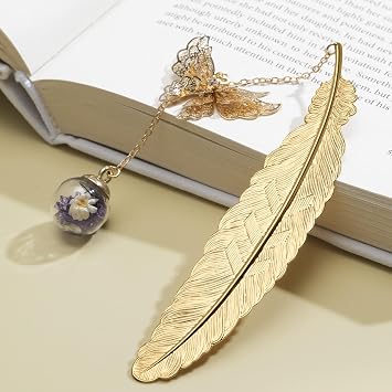 Metal Feather Bookmark,Christmas Stocking Stuffers Teacher Gifts for Women | Mothers Day Gifts Teacher Appreciation Gifts End of Year Teacher Gifts Bookmarks for Women Mom Readers Book Lovers