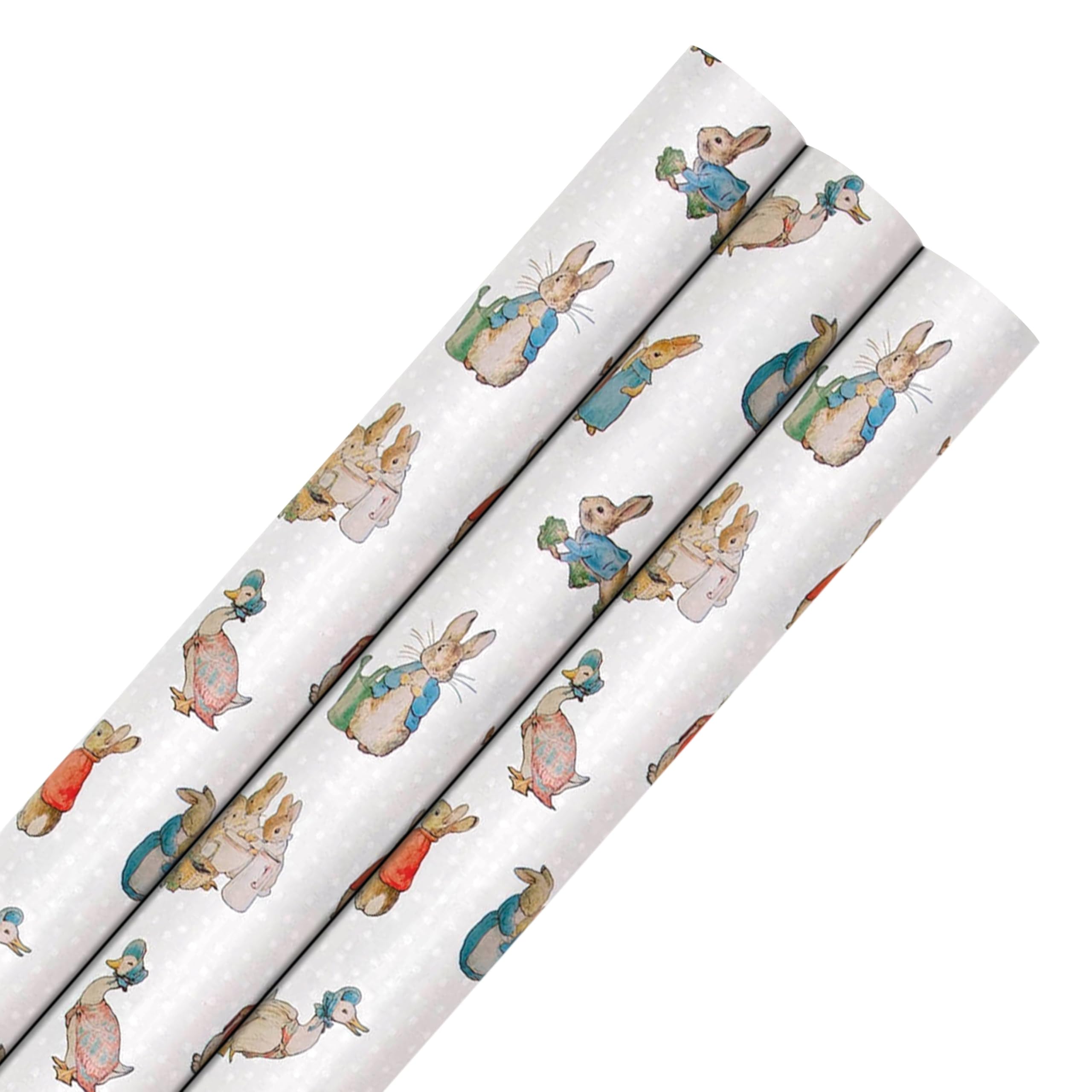 Hallmark 6M Wrapping Paper, Pack of 3, Peter Rabbit, 2M Each, Birthday, Baby, Christening, Easter