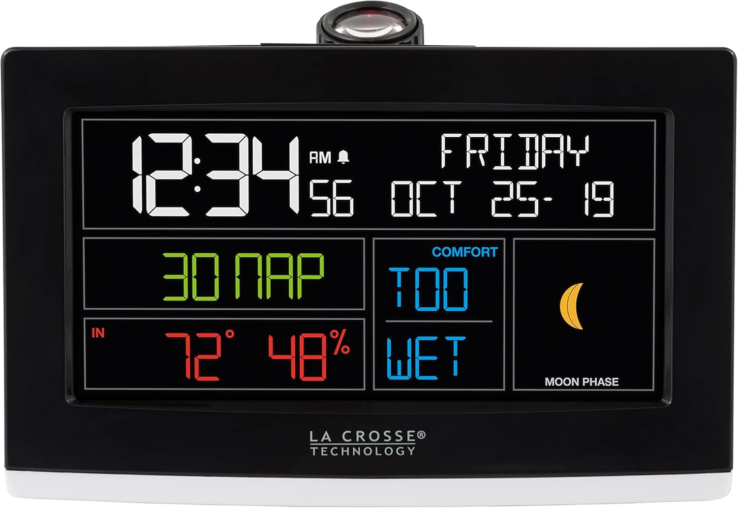 La Crosse Technology C82929INT WiFi Projection Alarm Clock with