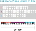 Removable Piano Keyboard Notes Labels for Beginner, Piano Keyboard Stickers for 61/88/54/49/37 Key, Made of Reusable Silicone Comes with Keyboard Dust Cover and Box Multicolor