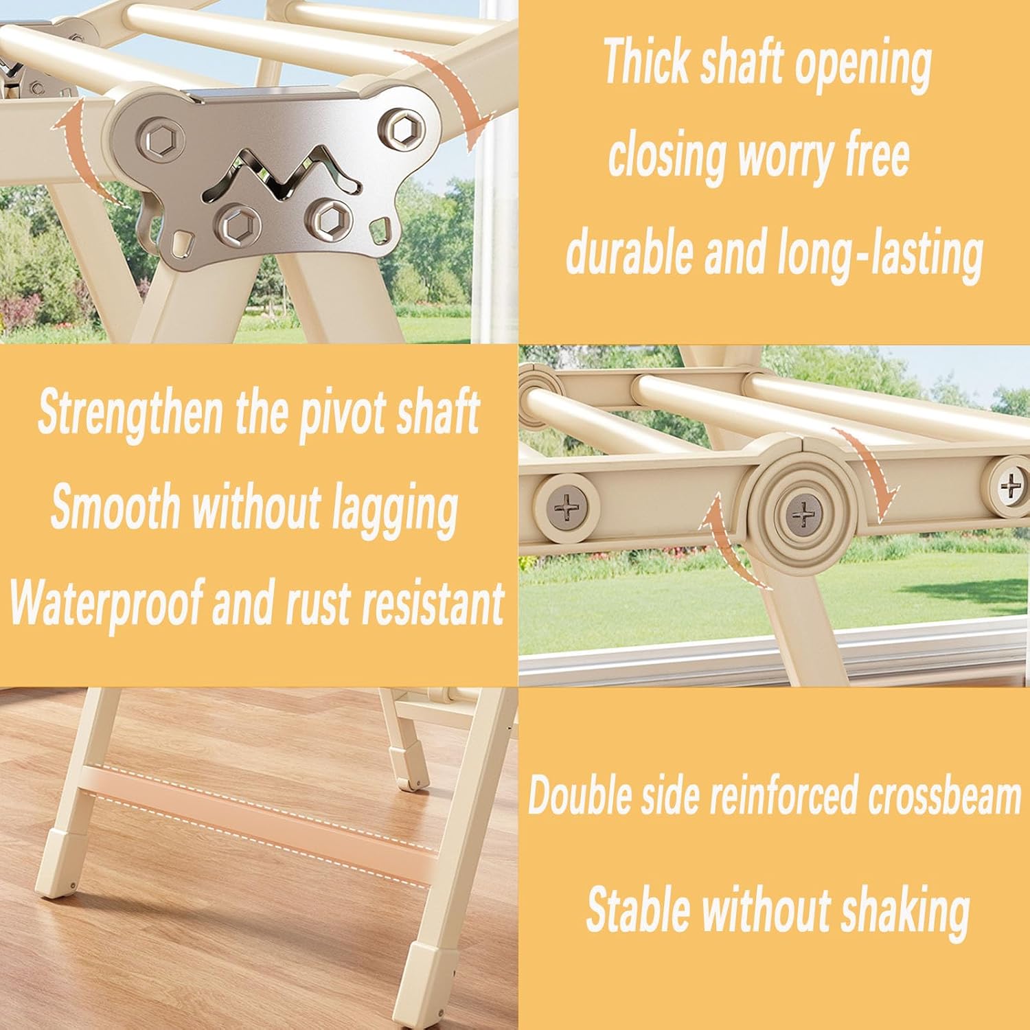 Adjustable Clothes Drying Rack, Foldable Stainless Steel Laundry Rack for Indoor and Outdoor Use, No Assembly Required, Three Layers 1.8m