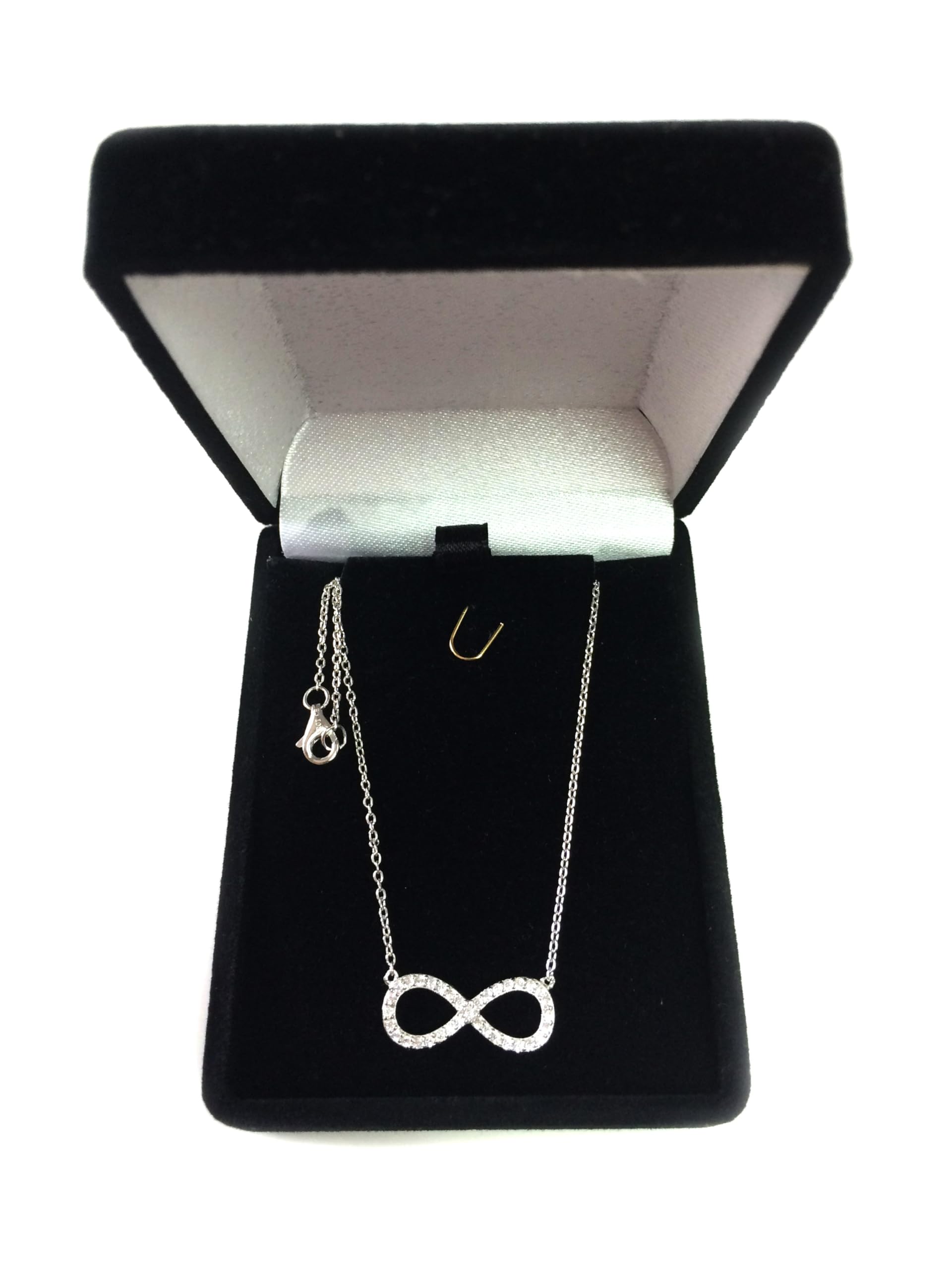 infinity Sign Link e CZ collana in argento Sterling, 45,7 cm
