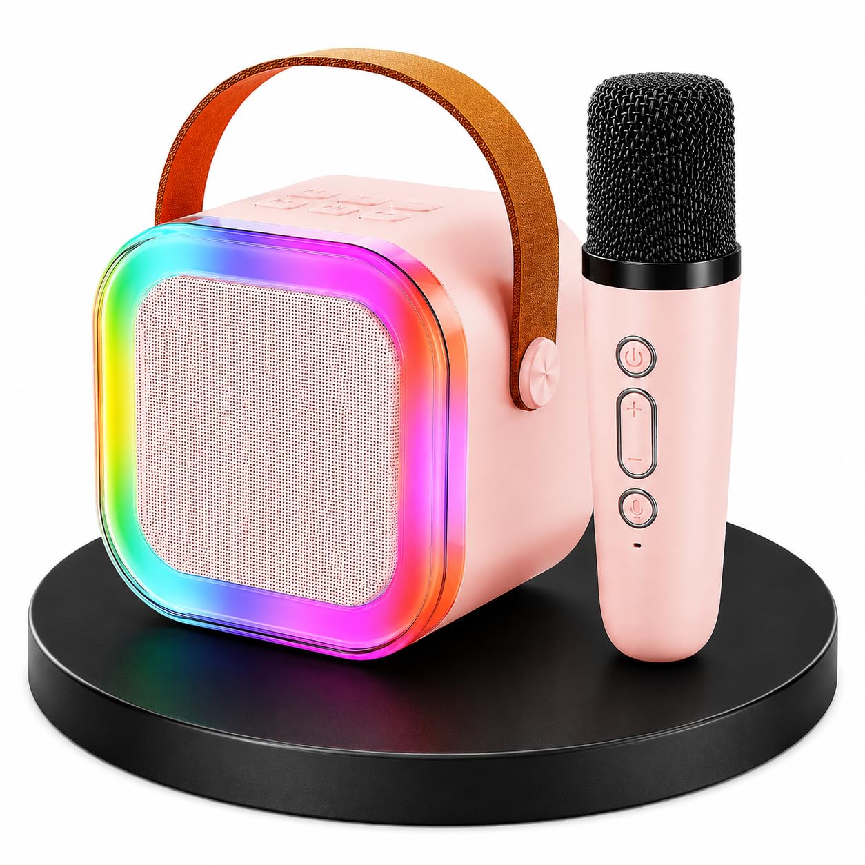 Rechargeable Wireless Mini Bluetooth Karaoke Speaker with Microphone & LED Lights | Portable Singing Machine for Kids Boys & Girls | Music Toy Birthday Gift for Children & Adults-image-44