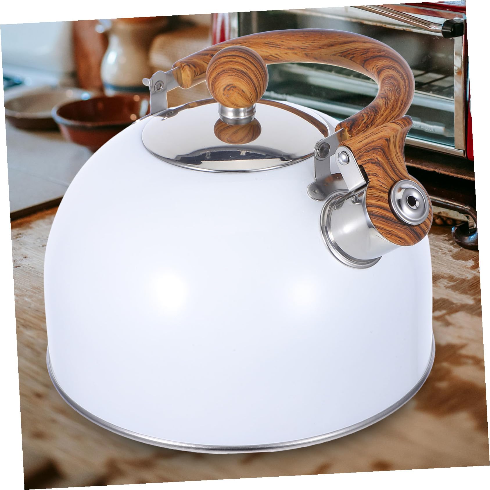 Bollitore a Fischio Bianco 2, 5l in Acciaio Inox per Cucina