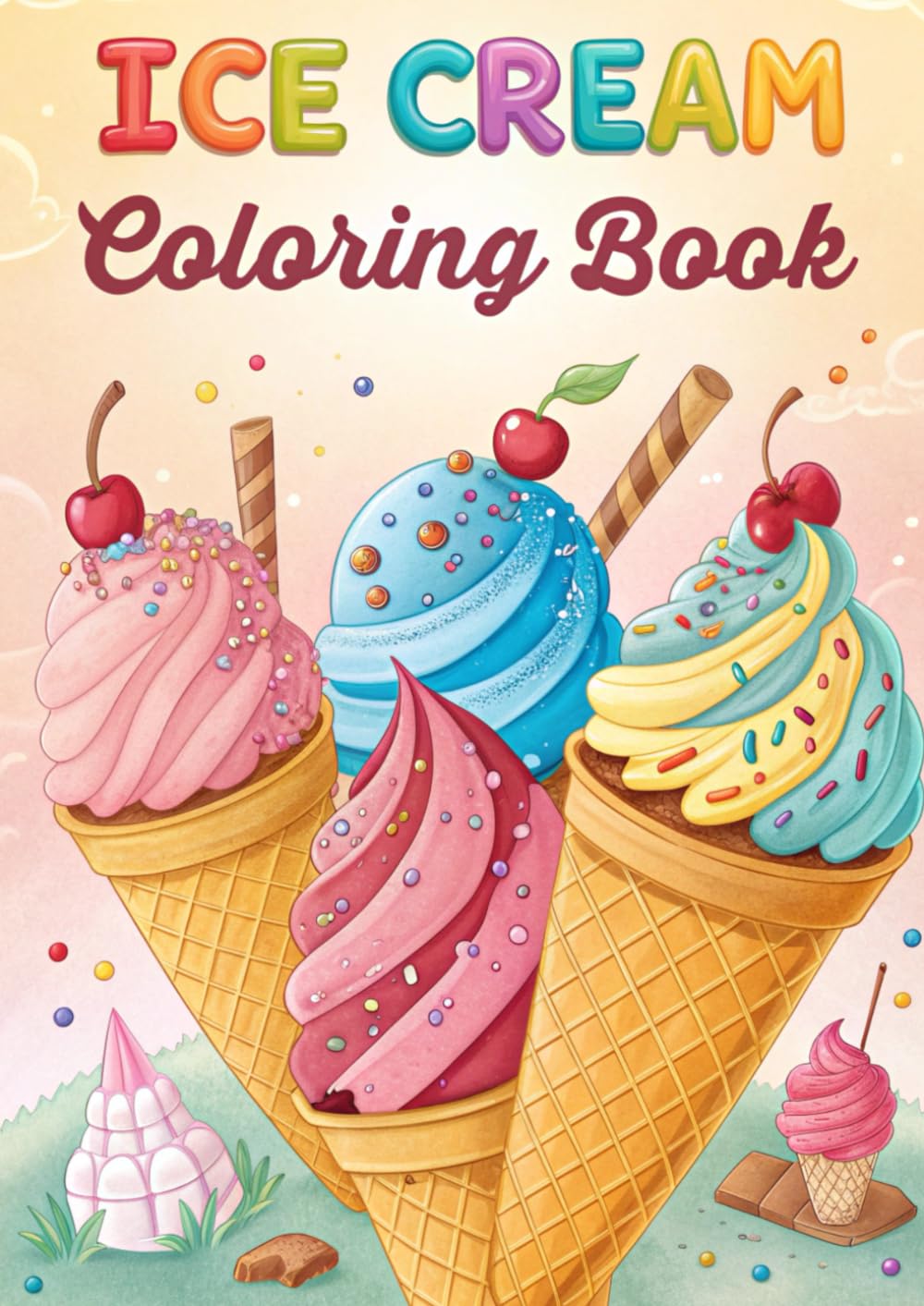 Ice Cream Coloring Book: 50 Sweet Treat Pages, Summer Fun: Delicious Ice Cream and Sweet Treats to Color | Fun Summer Activity for Kids (Coloring Books)