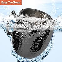 Vista 5 de Tazas Moscow Mule, 16 OZ Taza Mule Negra Martillada con Forro de Acero Inoxidable 304 y Asa de Latón, para Bebidas Frías, Cerveza, Vino, Bares