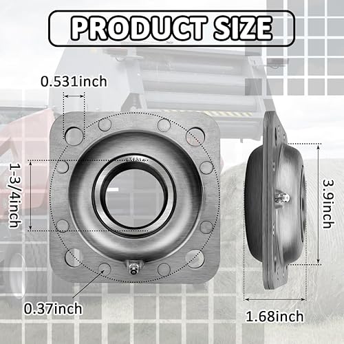 Miniatura 3 de ST491A Unidad de rodamiento de brida de grada de disco de orificio redondo de 1-34 "para aplicaciones agrícolas El girasol reemplaza FD209RA
