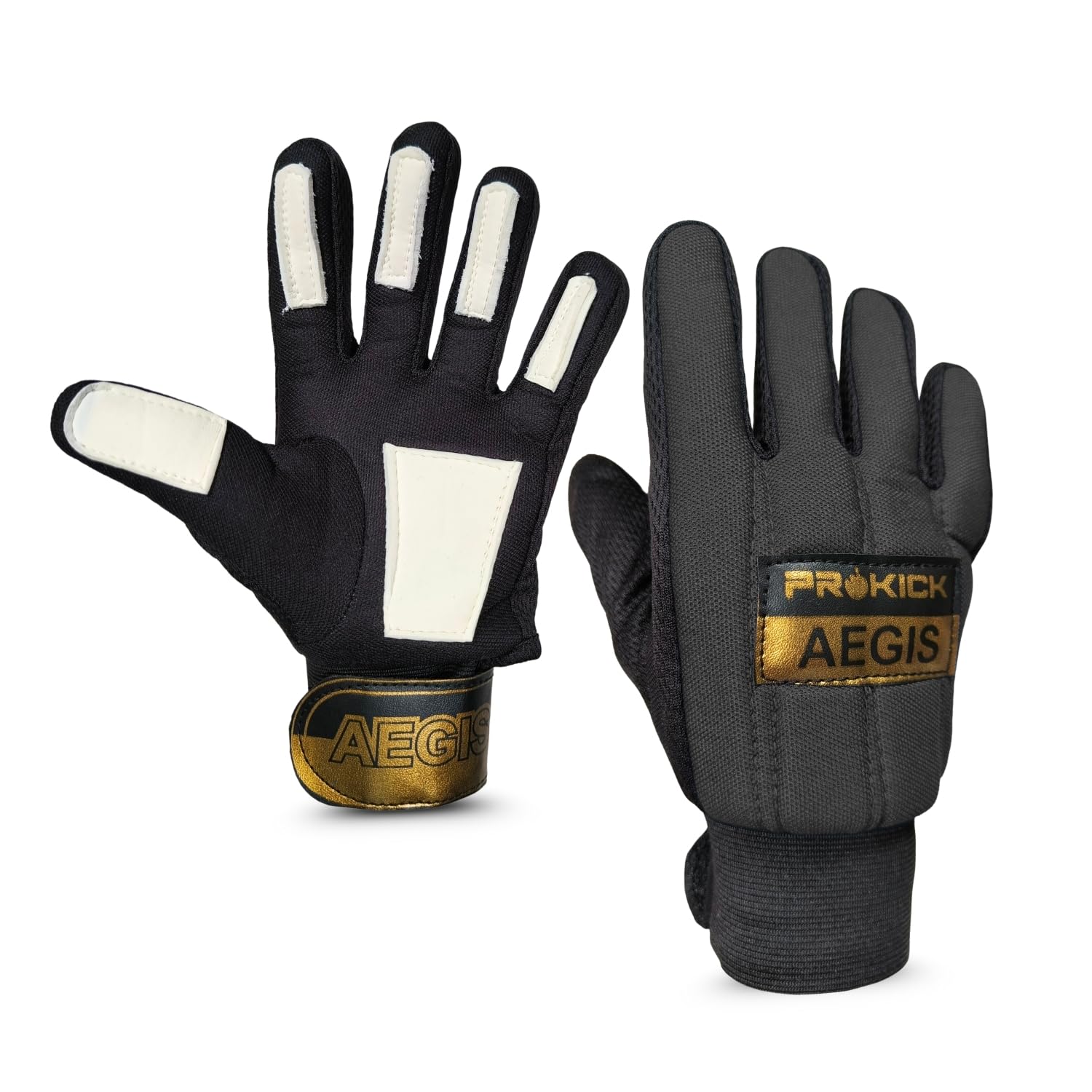 Prokick Aegis Football Goalkeeper Gloves | High-Grip Latex Palm | Shock Absorbing & Breathable Design for Superior Ball Control (Black, Mens)
