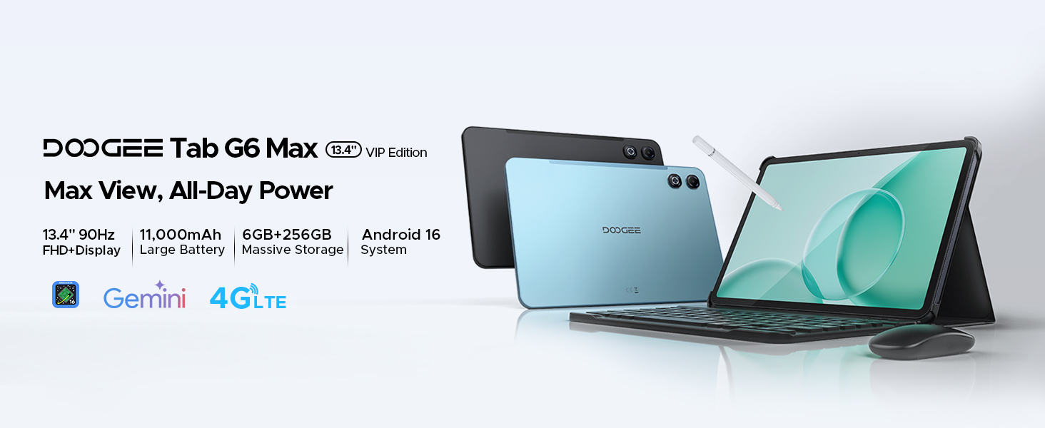 DOOGEE Tab G6 Max 2025 Newest Android 16 Tablet with Pen and