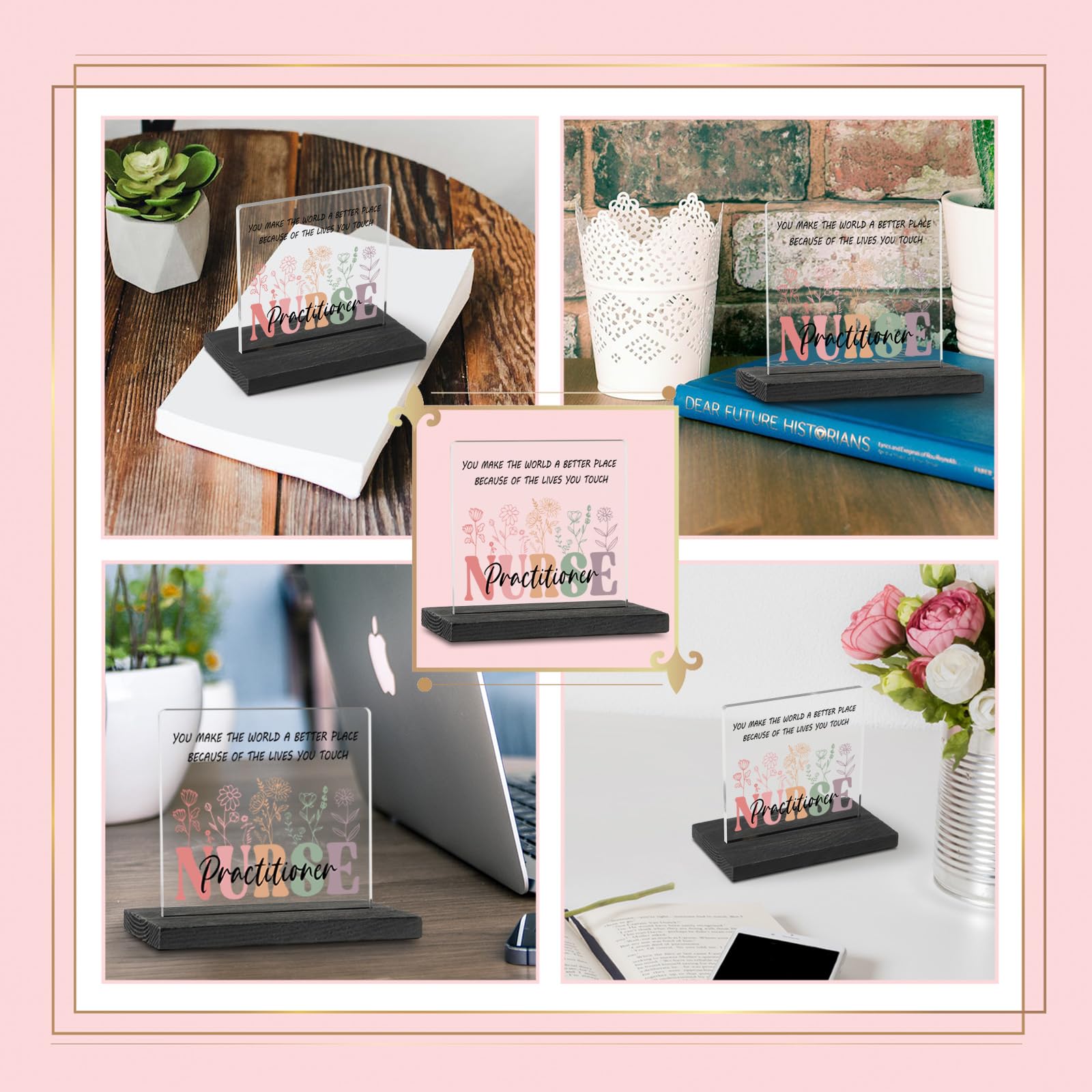 Targa decorativa per infermiere e praticanti, idea regalo per donne, infermiere, praticanti, infermieri, settimana, NP, casa, ufficio, libreria, scrivania, cubicolo, targa decorativa ZBB69