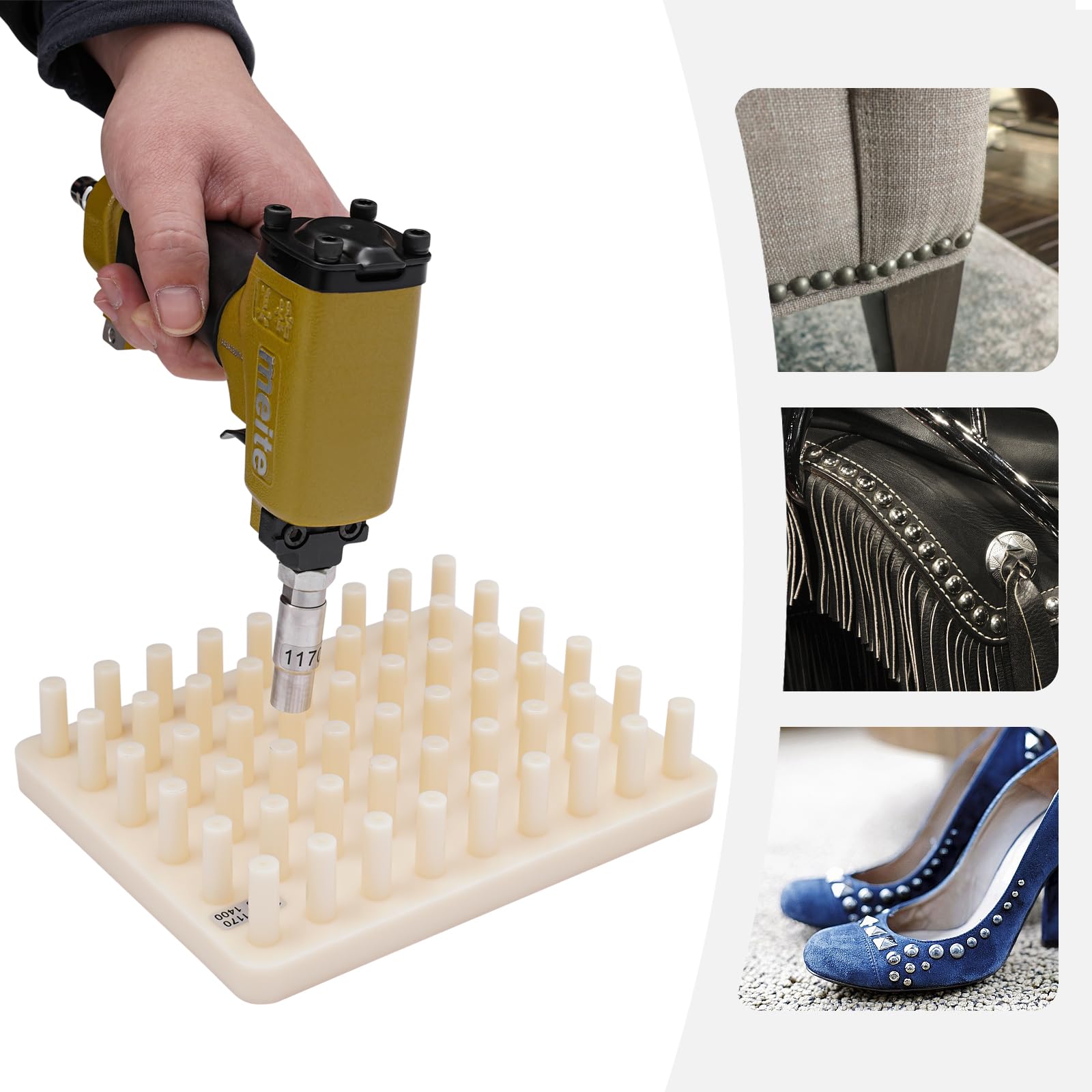Chiodatrice ad aria compressa, pistola per unghie, chiodatrice pneumatica con 54 capacità di chiodo, lega di alluminio, per lavori di legno, decorazioni, mobili