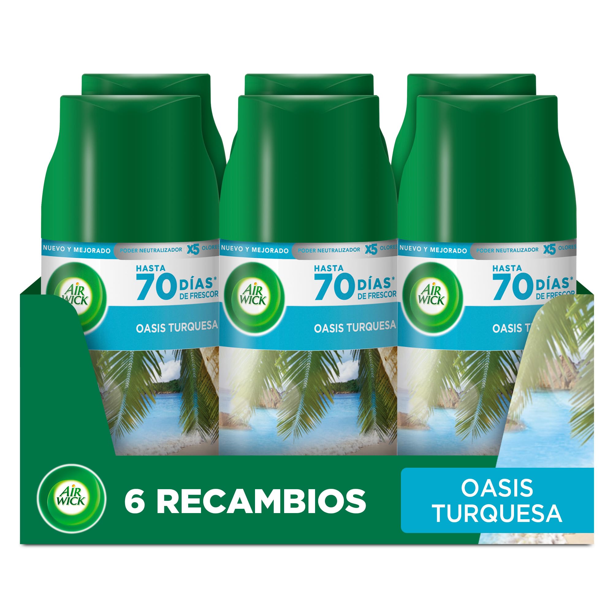 Air Wick Freshmatic Automatyczny odświeżacz powietrza w aerozolu, zapachowy zapach turkusowy, 6 szt