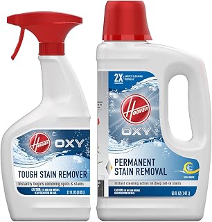 Hoover Oxy Solution Bundle, Deep Cleaning Shampoo with Stain Remover Formula, Carpet Cleaner, AH33007, White, 2 Piece Set