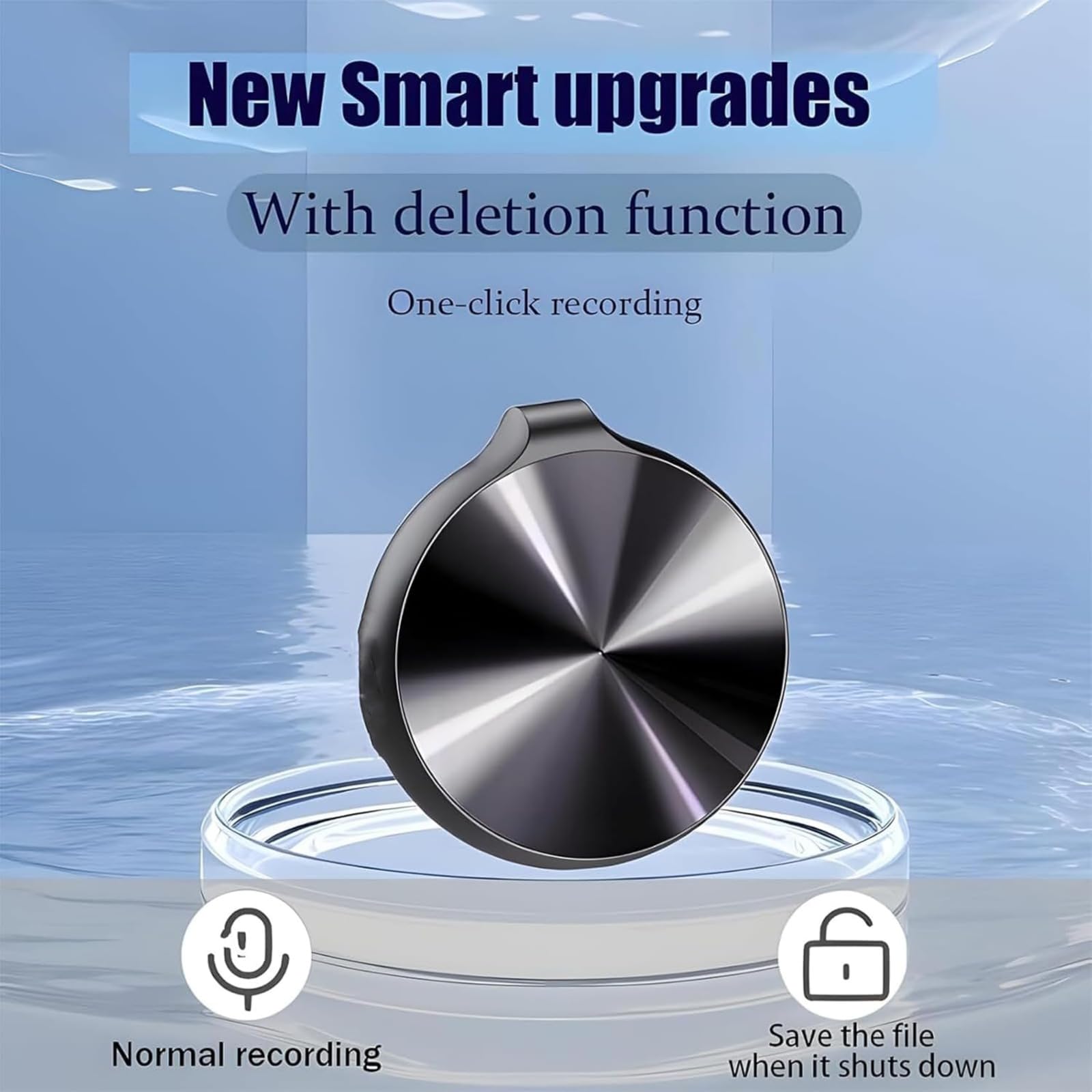 Audio Recorders with AI-Intelligent Triple Noise Cancellation, HD Smart Voice Recorder with One-Touch Recording & Playback, Keychain Mini Audio Recorder, Recording Device for Lectures, Meetings(32G)