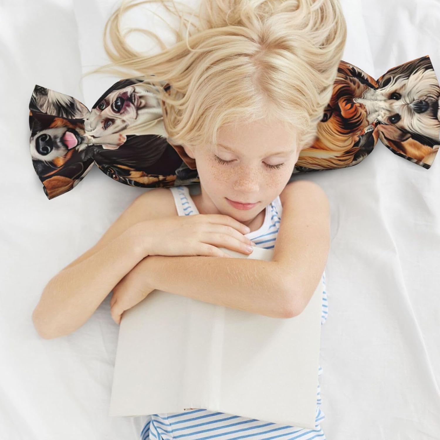 Dogs Pattern Print Candy Cylindrical Comfortable Pillow Throw Pillows Home Decor Easy Maintenance