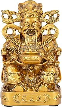 Top Resin CAI Shen Statue - God of Wealth and Fortune, Caishen Figurines & Sculpture, Tsai Shen Yeh - Feng Shui Decor & Gifts for Home, Feng Shui Statue, Chinese Decor & Gifts,Chinese New Year Gift