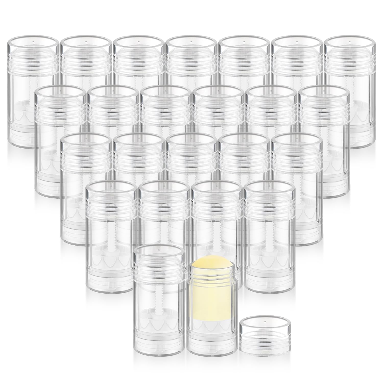 24 Pack 40ml/1.3oz Empty Deodorant Containers Twist-Up Refillable Deodorant Tubes Plastic Deodorant Bottles Bottom-fill Lip Balm Tubes For DIY Homemade Deodorant Aromatherapy Balm (green)