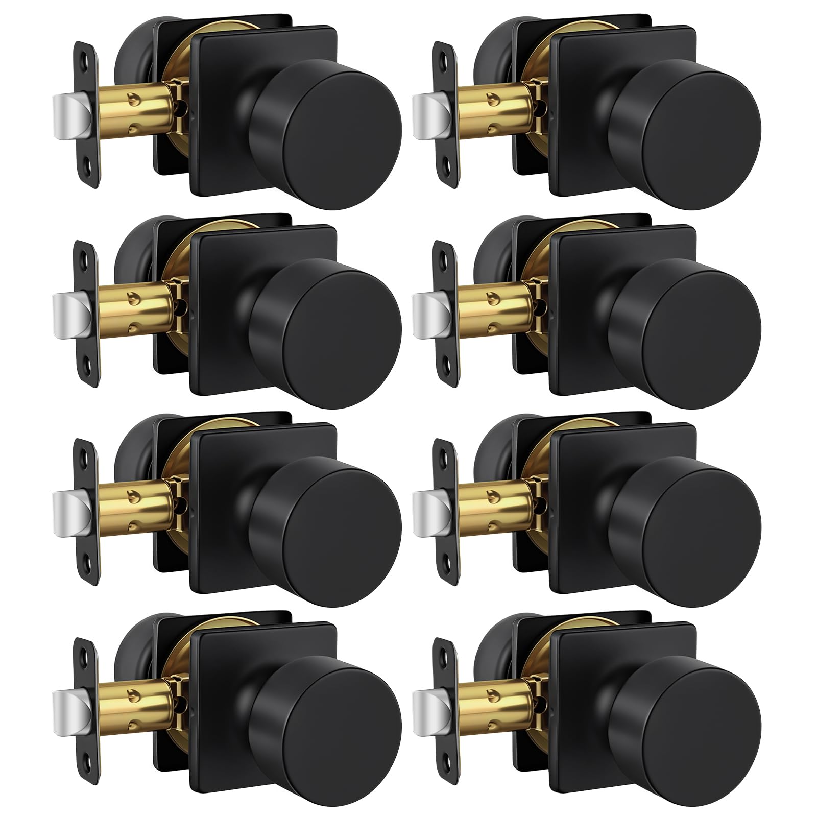 Haidms Black Interior Door Knobs - 8 Pack -9 Haidms Black Interior Door Knobs - 8 Pack -9