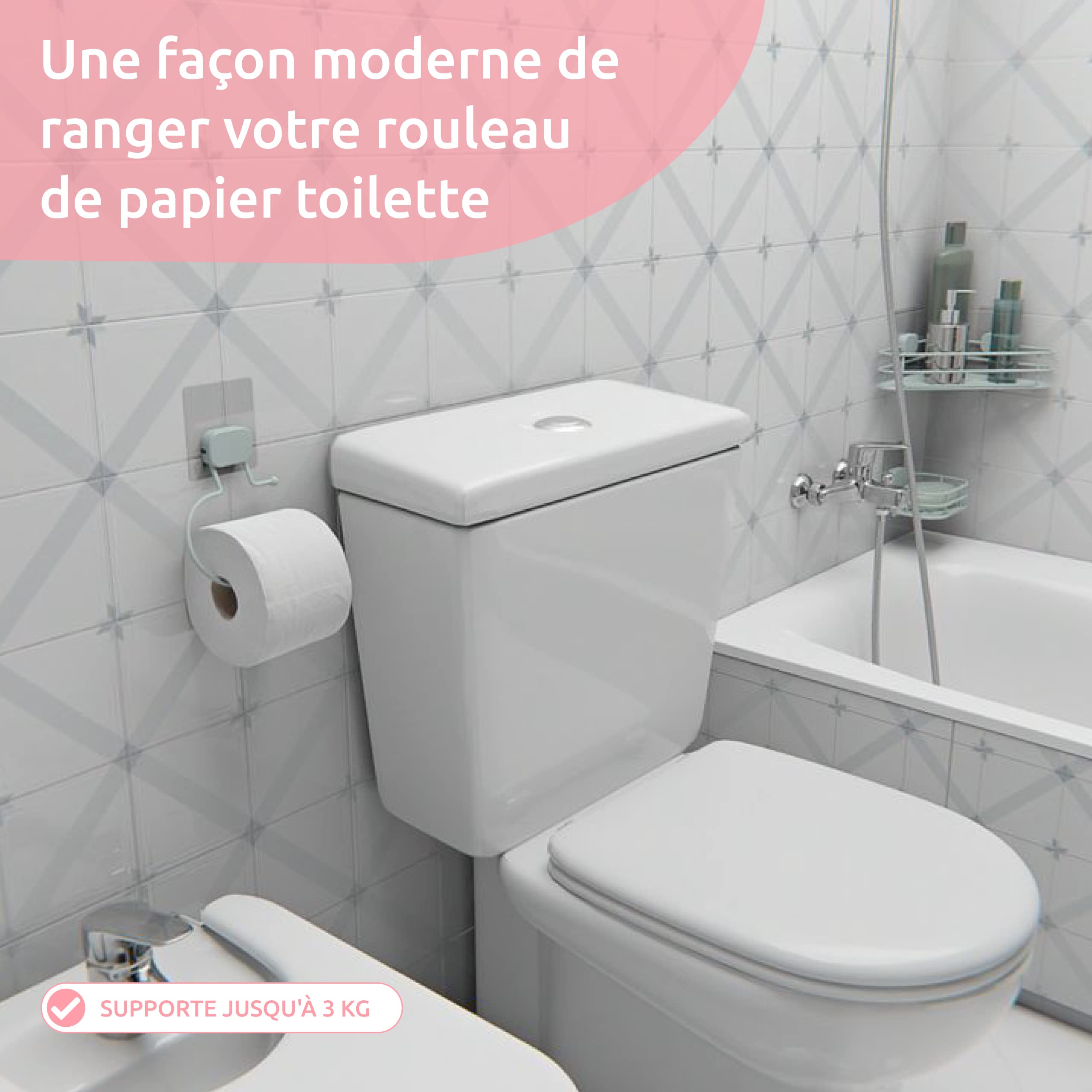 Portarotolo Bestlock Magic Autoadesivo - Montaggio A Parete Senza Viti, Blu, Fino A 3 Kg - Foto 10