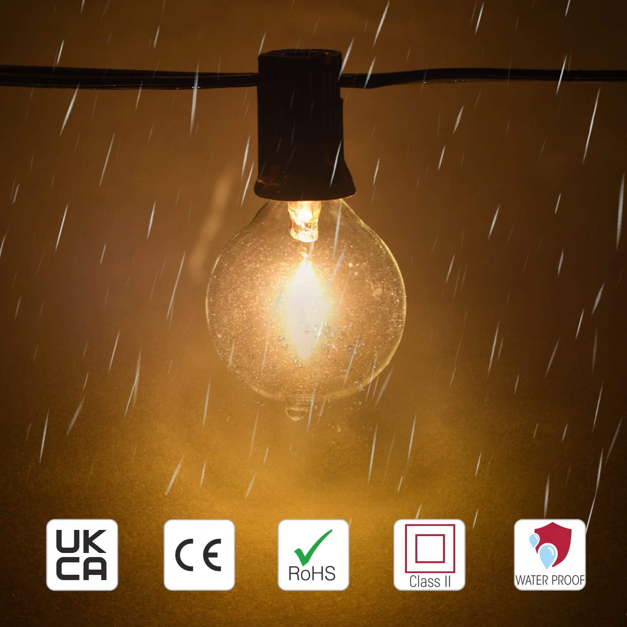 TEKLED® LED Outdoor String Lights, Black - Image 4