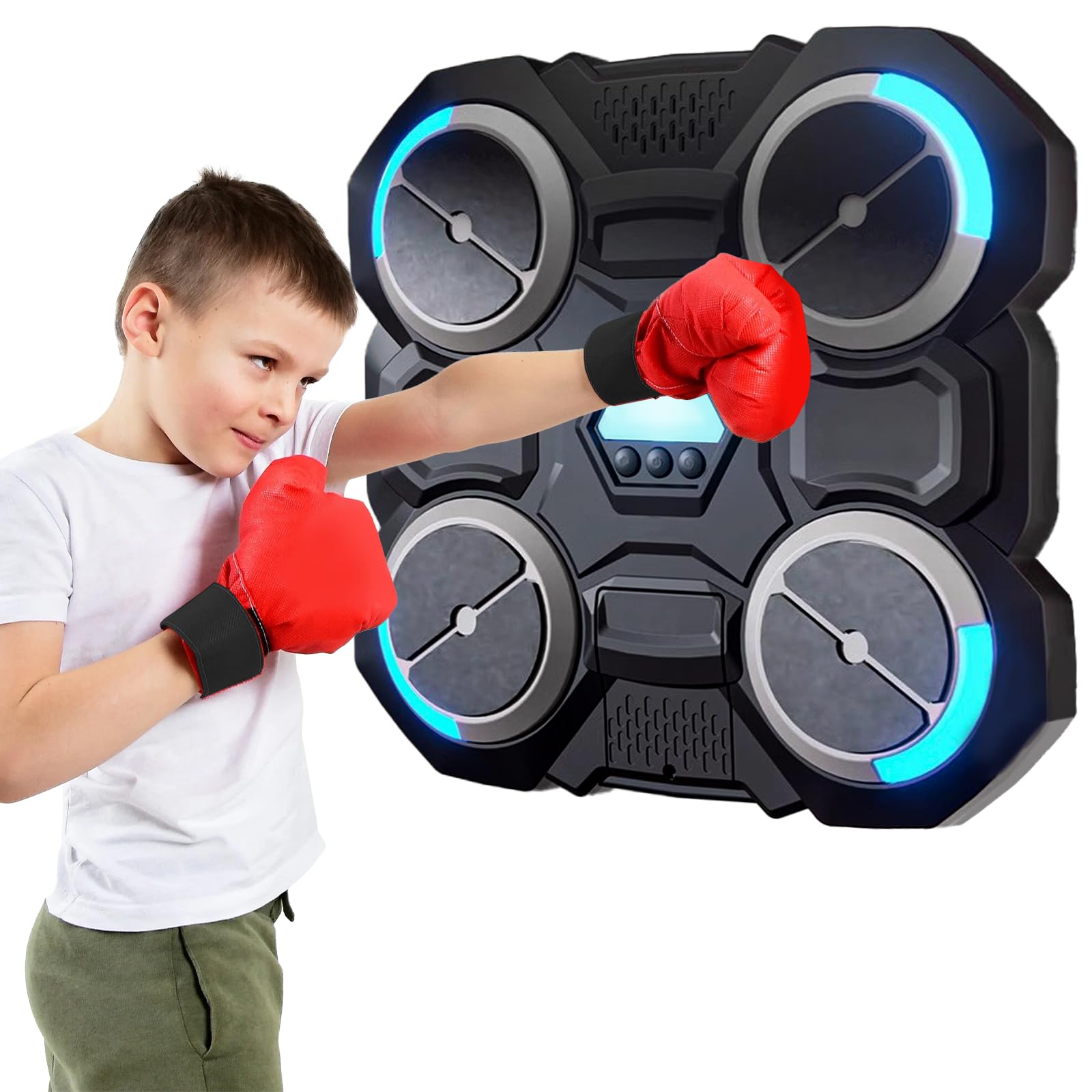 Music Boxing Machine, Macchina da Boxe Musicale Intelligente Montata a Parete con Luce LED Macchina Boxe Elettronica con Bluetooth con Guanti da Boxe per Interno, Bambini/Adulti