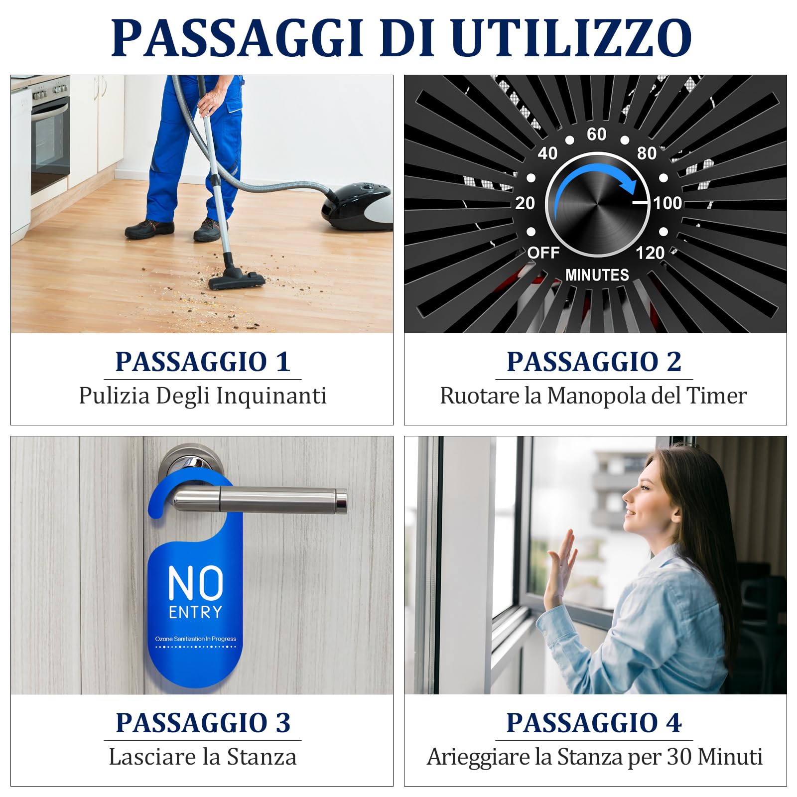 ICARE Generatore di Ozono Professionale 30000mg/h, Purificatore d'Aria Deodorante per 300㎡, Macchina Ozono Alta Capacità O3 con Timer 120 Min, Ozonizzatore per Casa Ambienti, Auto, Uffici, Hotel