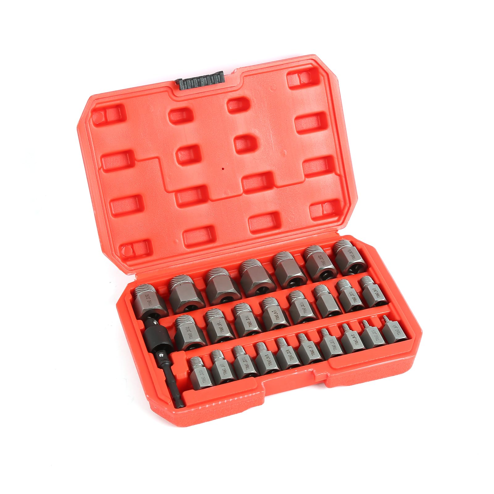 Juego de extractores de Tornillos, 27 Piezas, 3/8" de Pulgada, Juego de extractores de Pernos de fácil extracción, multiestrías, para Quitar Pernos, Tornillos y espárragos Rotos