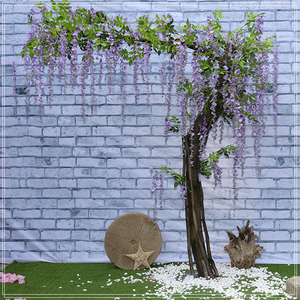 OQOPO Simulato Albero di Fiori di Glicine, Rami in Legno massello pianta Artificiale, Alberi Decorativi per la Decorazione Hotel Villa Art Exhibition Ornament