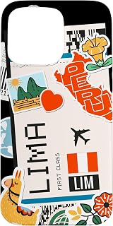 Airport and Airline Tags - Boarding Pass of Peru, Lima Case for iPhone 15 Pro Max