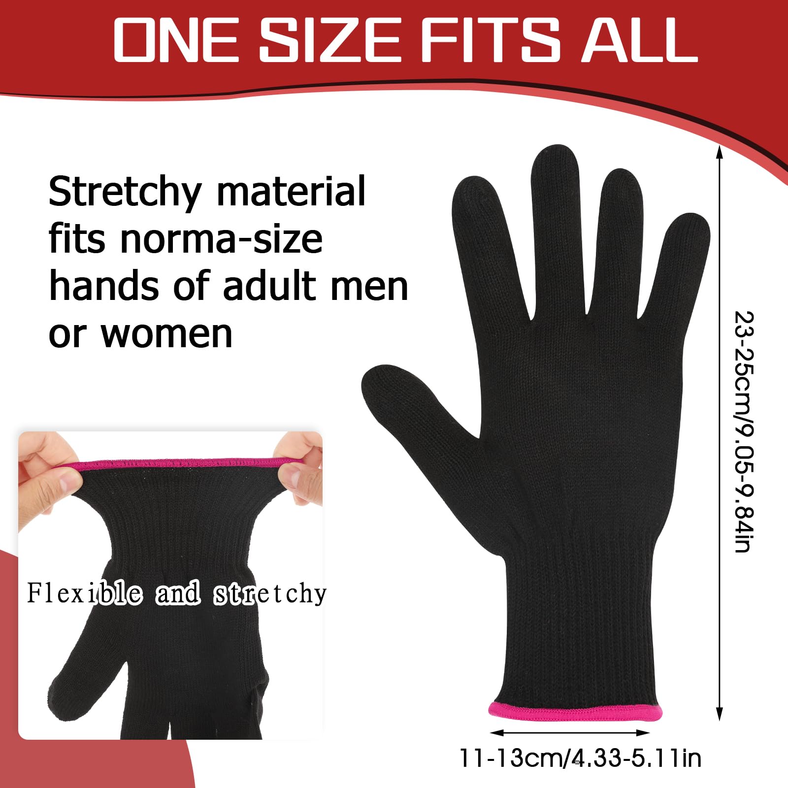 Gants de coiffure WLLHYF professionnels résistant à la chaleur pour fer à friser et fer à lisser, gants de blocage de la chaleur pour les mains gauche et droite - 1 pièce