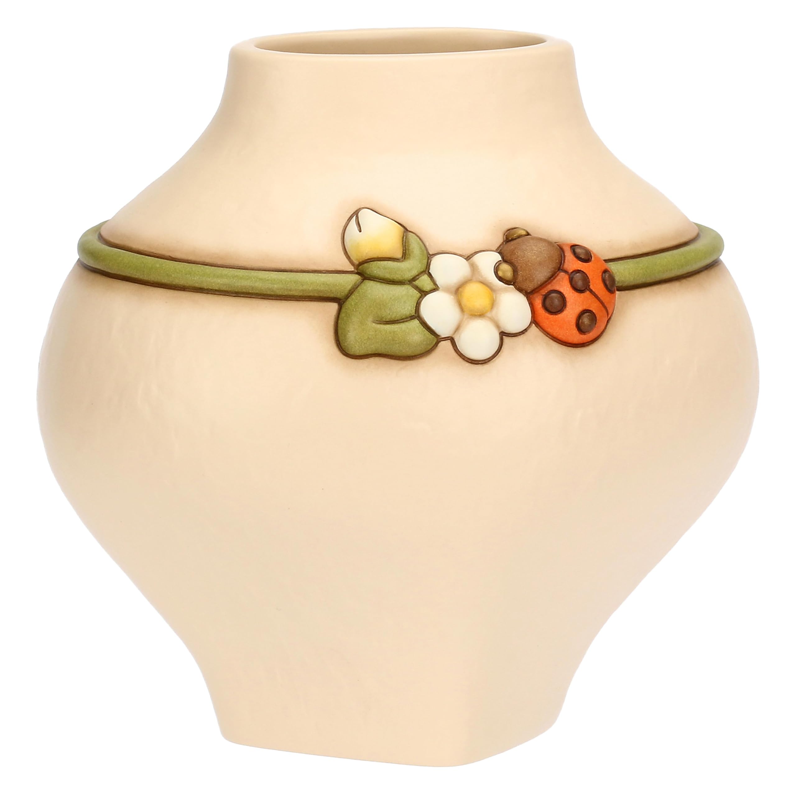 THUN Vaso con Coccinella, Medio, Ceramica, Collezione Country Bloom, 20,1 x 15,8 x 19,1 cm
