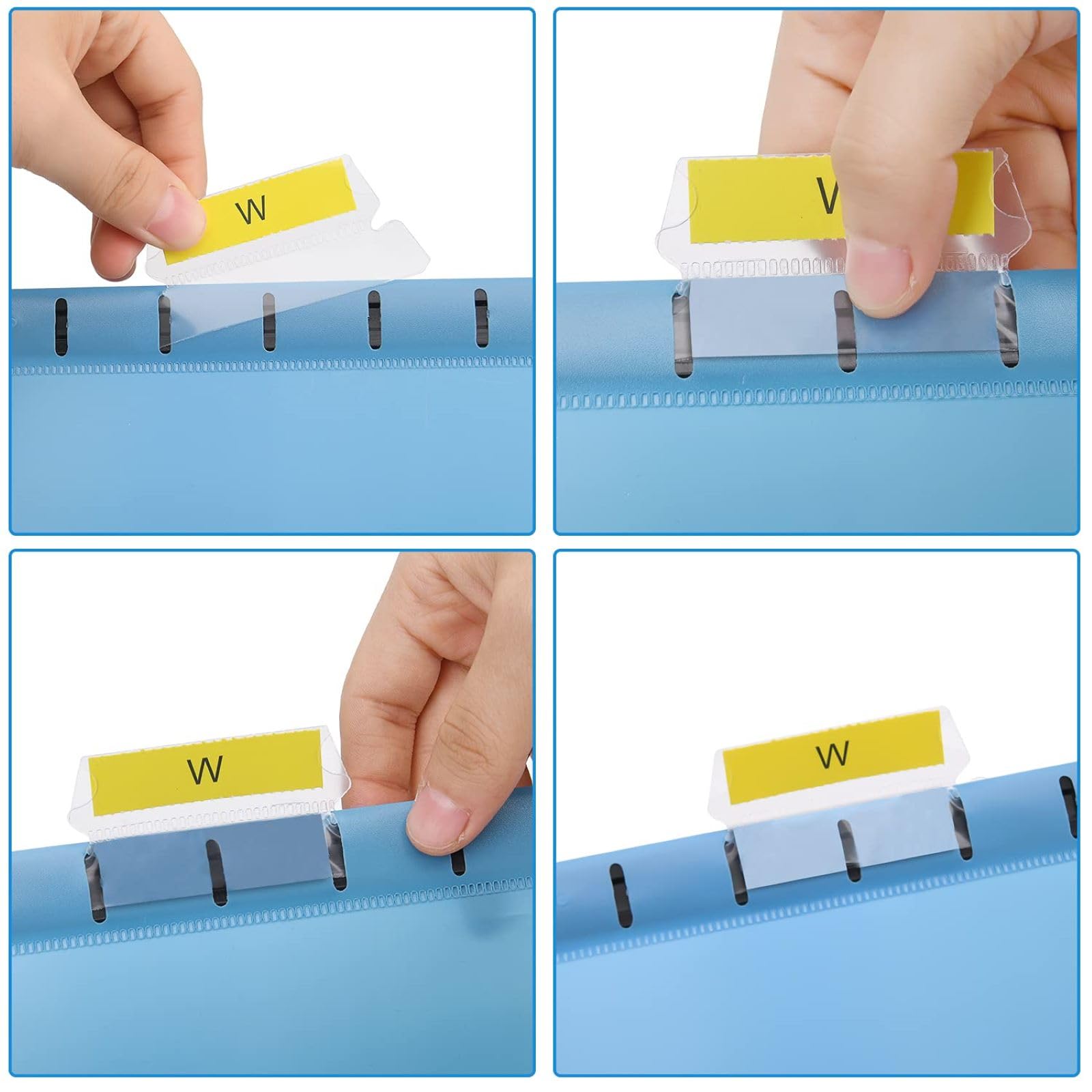 MerryNine Lot de 24 dossiers suspendus A4 en polypropylène avec onglets et inserts de cartes pour l'école, la maison, le travail et le bureau **Vérifiez la taille avant de passer commande **