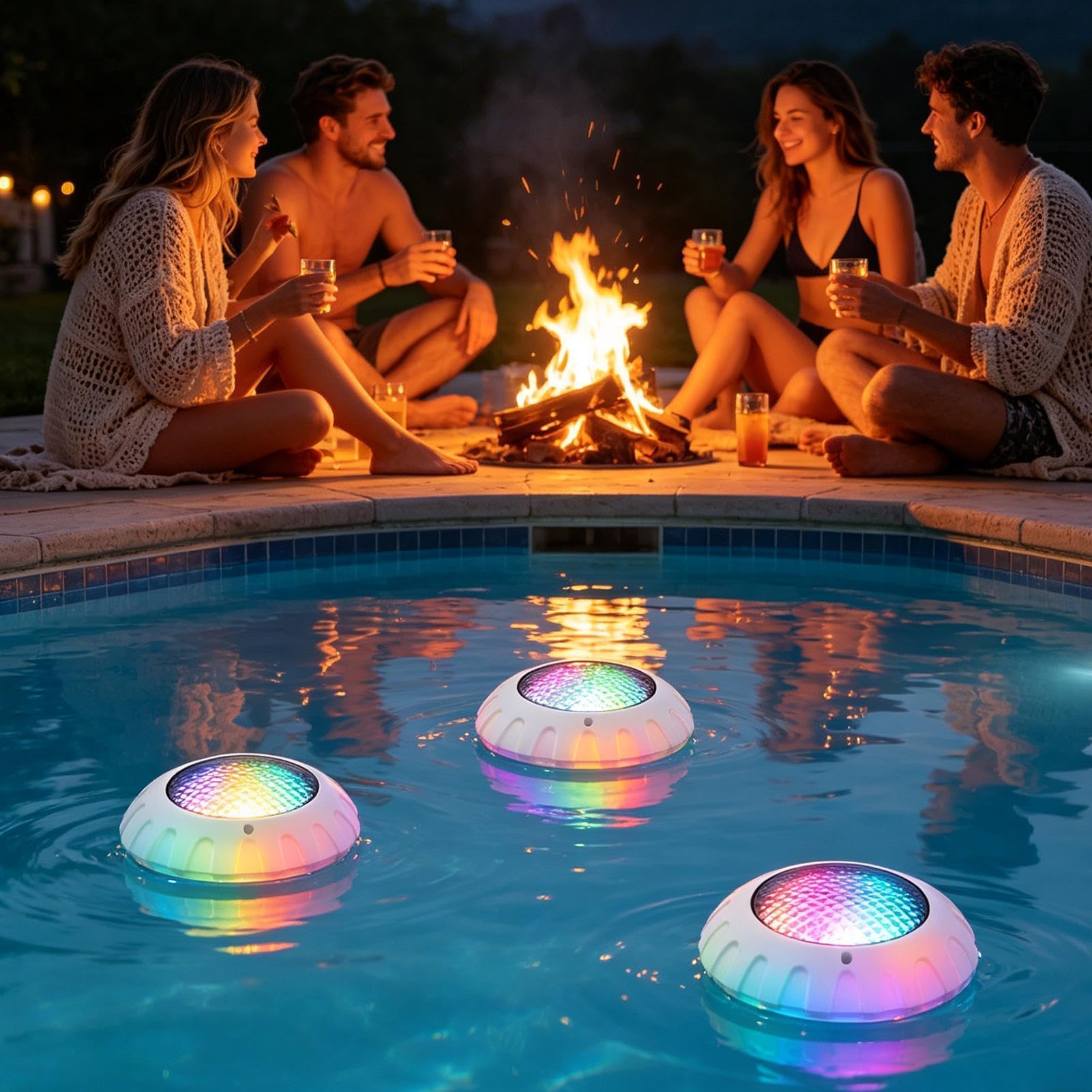 Teichleuchten, LED Unterwasser 38 W RGB 6500 Kelvin IP68 Wasserdicht | Schwimmende Einbaupoolleuchten für Unterwasser Bad Dusche Nacht Party Springbrunnen Garten Teich Außenbereich