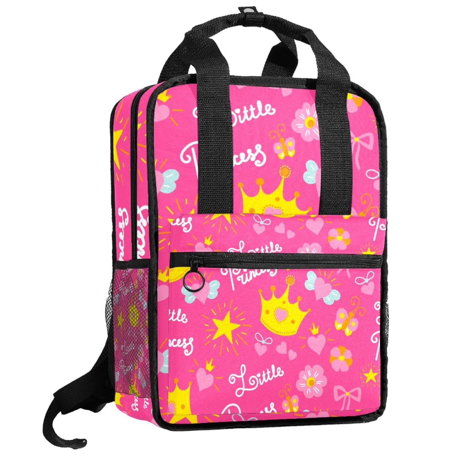 Sac à dos princesse multicolore motif fleurs pour l'école des filles - 8