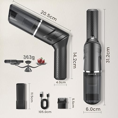 Miniatura 9 de Aspiradora de coche Mini Aspiradora 120W Fuerte Succión de mano Aspiradora Inalámbrica Recargable