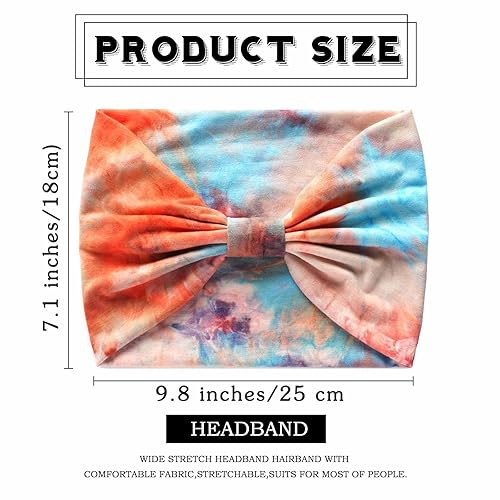 Vista 19 de Olbye Diademas anchas para mujer, diadema bohemia anudada, bandas elásticas antideslizantes para el cabello, diademas florales africanas, bandas