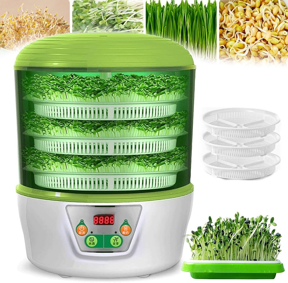 Máquina automática de brotes de frijoles, herramientas eléctricas de germinación de semillas con temperatura constante inteligente para una brotación eficiente y de bajo consumo