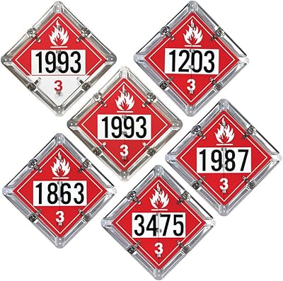 Aluminum Flip File Placard, One Set with 6 Legends - Numbered - 13.75