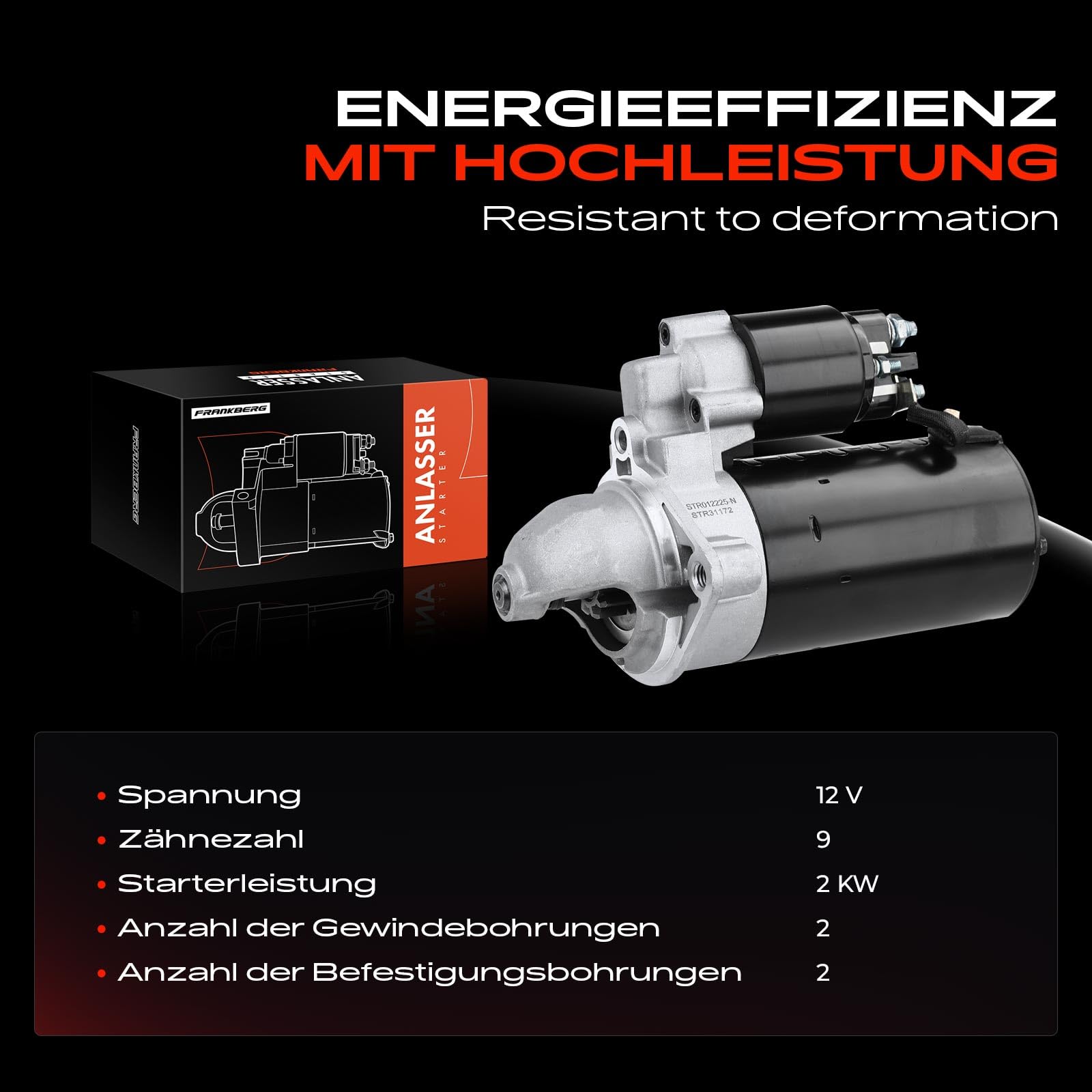 Démarreur Frankberg Pour BMW - Compatible Z8, Série 5 E34/E39, Série 7 E32/E38 - 2