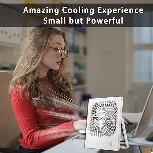 Miniatura 8 de Selección de regalo de Acción de Gracias y Navidad, ventilador recargable, pequeño ventilador personal con ventilador de mesa plegable en 180,