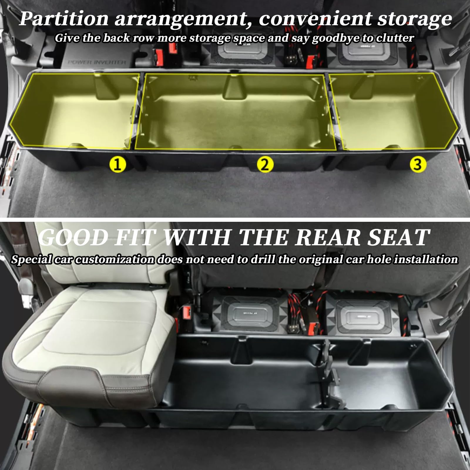 Organisateur D’Accoudoir Pour Ford F-150 2015-2020 – Boîte De Rangement Avec Compartiments, En ABS
